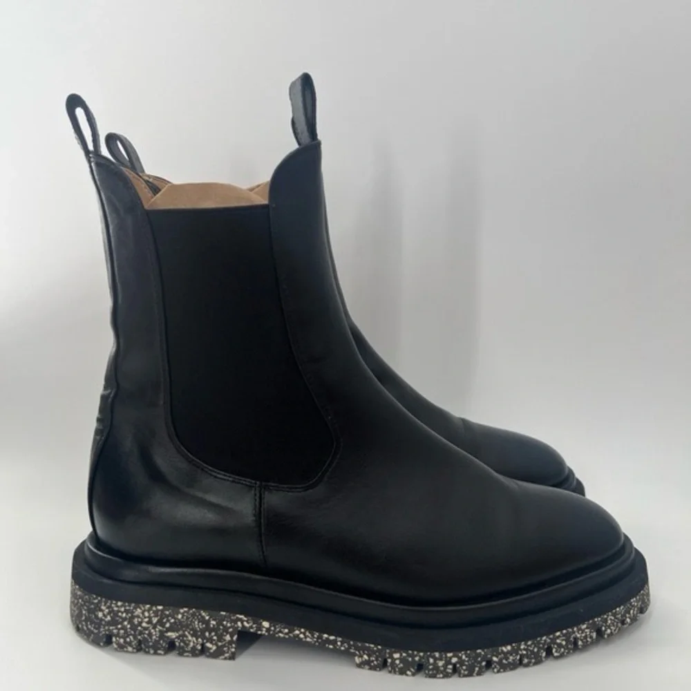 DEAR FRANCES black leather chelsea boots size 39 1/2 - Picture 2 of 16
